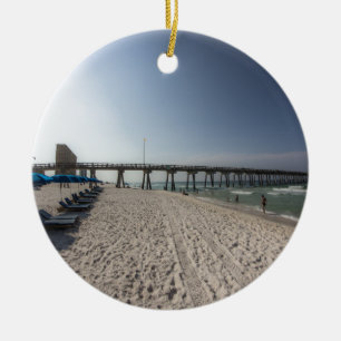 Lounge-stolar i Panama City Beach Pier Julgransprydnad Keramik