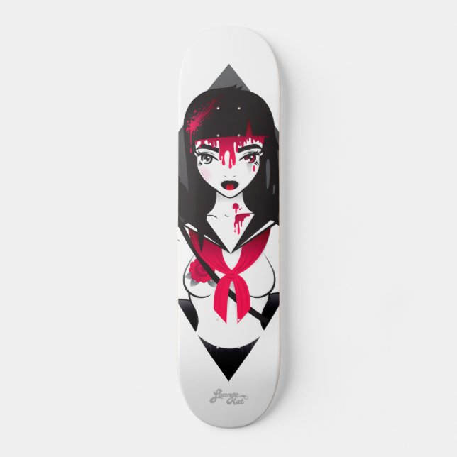 LoungeKat Skateboard: Sukeban Skateboard Bräda 21,5 Cm (Framsida)