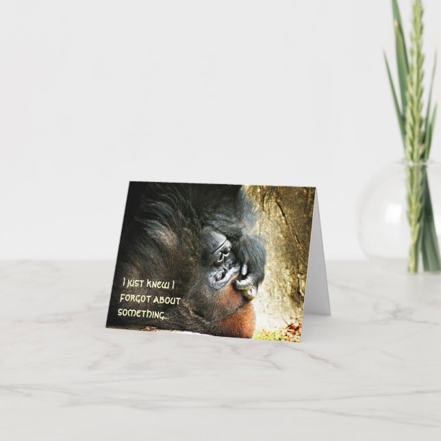 Lounging Gorilla Belet Birthday Card Kort (Framsida)