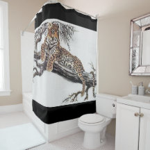 Lounging Leopard Shower Curtain