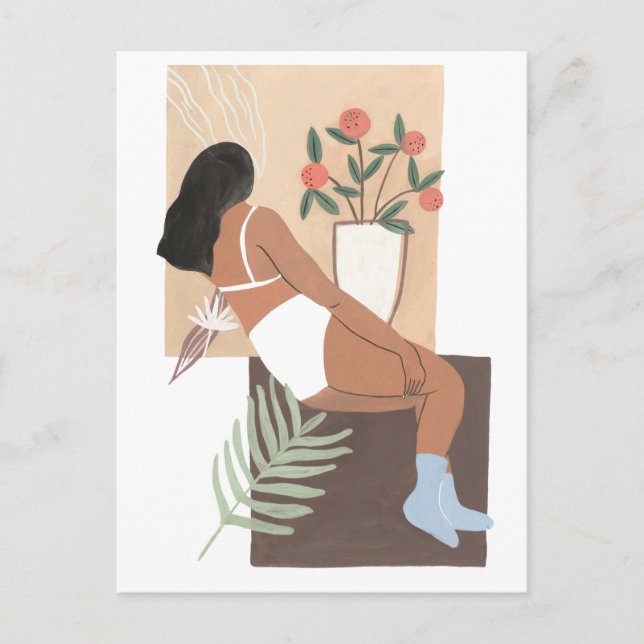 Lounging Woman Vykort (Framsida)