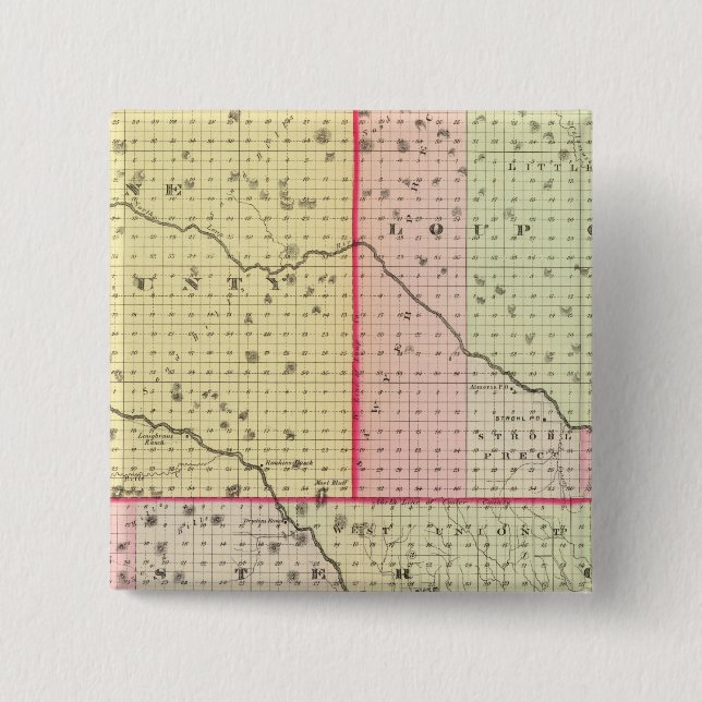Loup, Blaine, Custer och Logan County, Nebraska Knapp (Framsida)