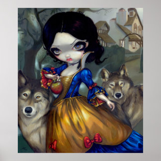 Loup-Garou Blanche Neige ART PRINT Snö White Varg Poster