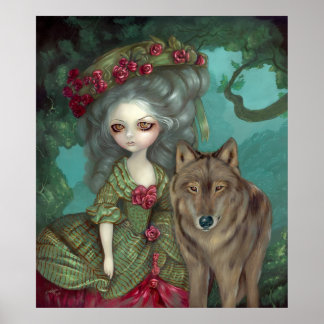 Loup-Garou: La Foret gothic varg rococo Art Print Poster