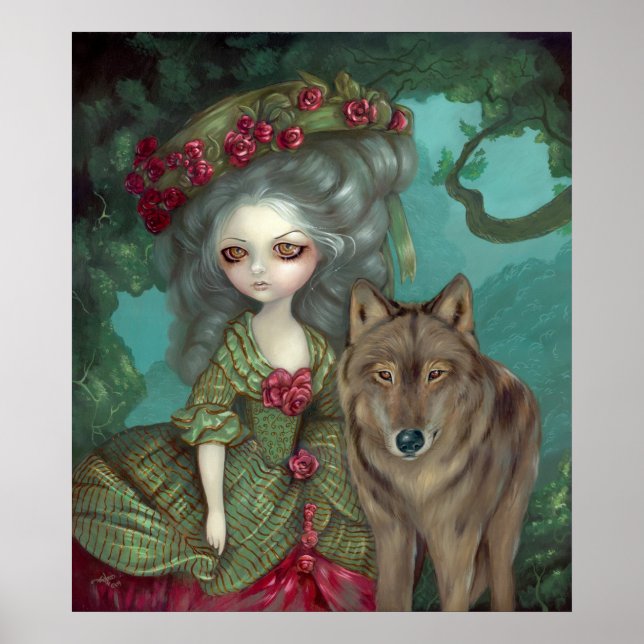 Loup-Garou: La Foret gothic varg rococo Art Print Poster (Framsidan)