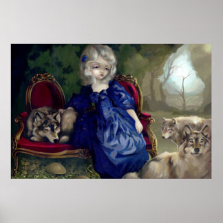 Loup-Garou La Tristesse Art Print gothic varg Poster