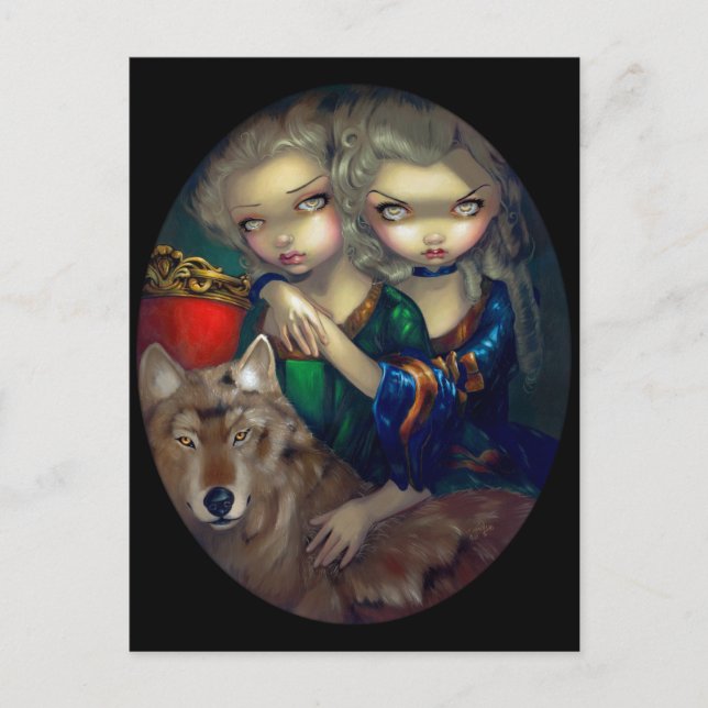 "Loup-Garou:  Les Jumeaux’ vykort (Framsida)