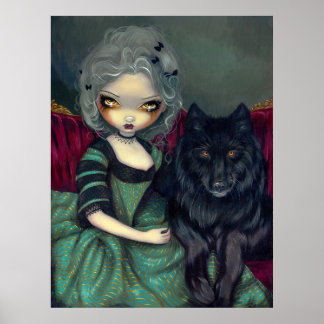 Loup-Garou: Noir Black varg gothic rococo Print Poster