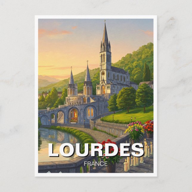 Lourdes Frankrike Travel Vykort (Framsida)