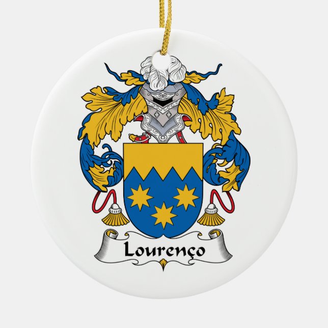 Lourenco familjvapensköld julgransprydnad keramik (Framsidan)