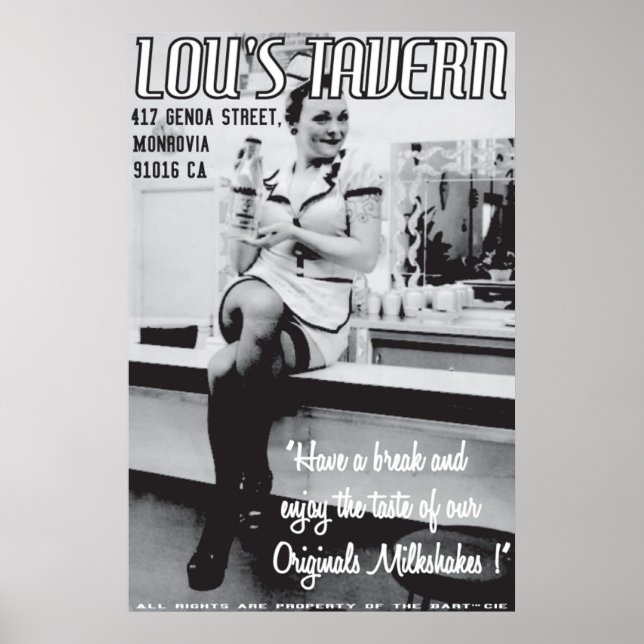 LOU'S TAVERN POSTER (Framsidan)