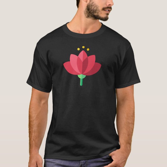 Louts Flowe, Red Louts Flower, Egyptian Shirt T (Framsida)