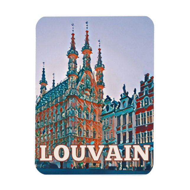 Louvain Belgique Photo Vintage Magnet (Vertikal)