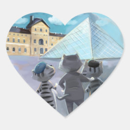 Louvre Classic Heart Stickers Hjärtformat Klistermärke