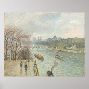 Louvre, eftermiddag - Camille Pissarro Fine Art Poster