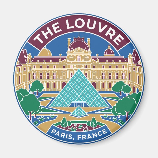 Louvre Frankrike Magnet (Framsidan)