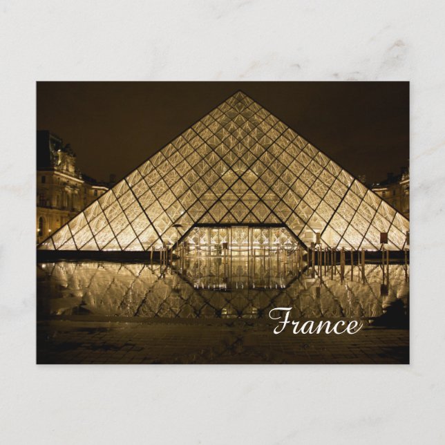 Louvre glass pyramid paris pyramid vykort (Framsida)