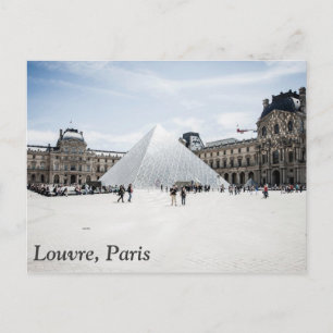 Louvre i vit vintertid Paris Vykort