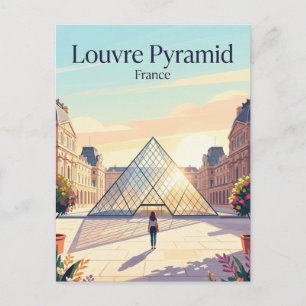 Louvre Museum innergård Frankrike Vykort