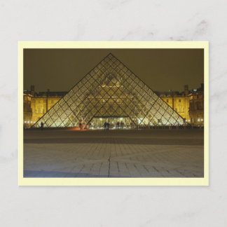 Louvre Museum på Natten, Paris, Frankrike Vykort