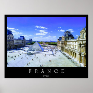 Louvre-museum, Paris, Frankrike Poster