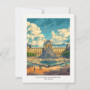 Louvre Museum Paris Frankrike Travel Postkort Vykort