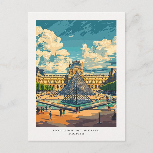 Louvre Museum Paris Frankrike Travel Postkort Vykort (Framsida)