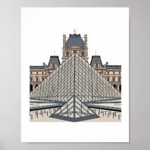 Louvre Museum Paris Pyramid Affisch