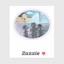 Louvre Oval Vinyl Sticker - Njut (olika storlekar) Klistermärken