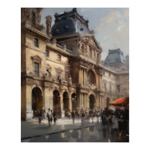 Louvre Paris Frankrike Ligcape Art Print Poster