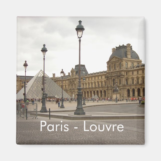 Louvre. Paris, Frankrike Magnet (Framsidan)