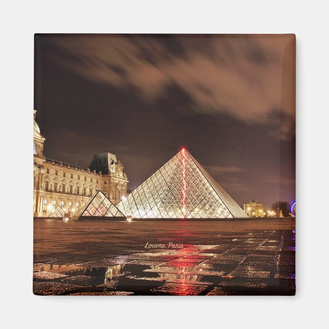 Louvre, Paris, Frankrike, scenfotografi Magnet (Framsidan)