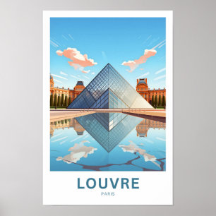 Louvre Paris Travel Skriv ut Poster