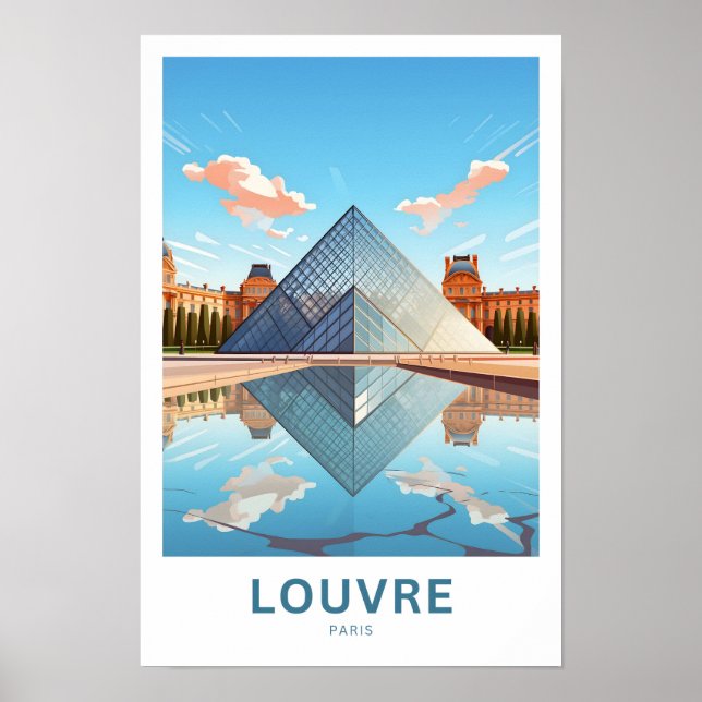 Louvre Paris Travel Skriv ut Poster (Framsidan)