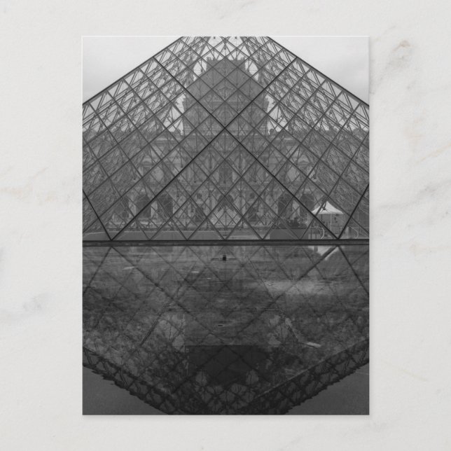 Louvre Pyramid Reflection, Paris Vykort (Framsida)