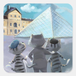 Louvre Square Stickers Fyrkantigt Klistermärke