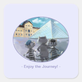Louvre Square Stickers - Njut Fyrkantigt Klistermärke