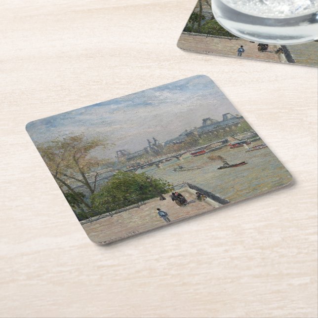 Louvre, Vår Camille Pissarro Underlägg Papper Kvadrat (Vinklad)