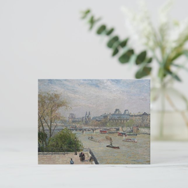 Louvre, vår  Camille Pissarro   Vykort (Stående Fram)