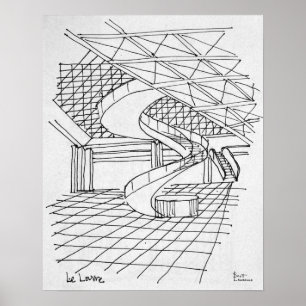 Louvren under pyramiden Paris, Frankrike Poster