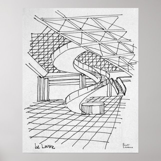 Louvren under pyramiden | Paris, Frankrike Poster (Framsidan)