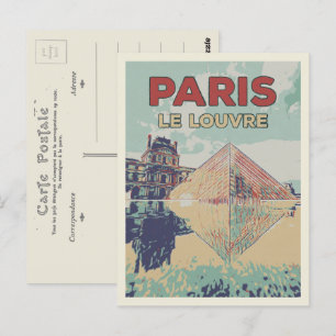Louvres Paris Frankrike Pyramid Vykort