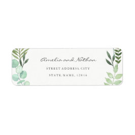 Löv-adressetikett för returadress för vattenfärgen etikett