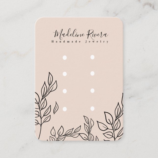 Löv Artisan Earring Studs Visning Cards (Framsida)