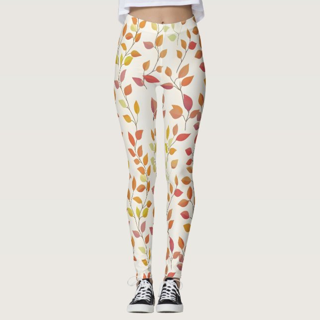 Löv Autumn Färg Leggings (Framsida)