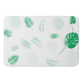 Löv av anbudsgivarens grönt på vit  badrumsmatta