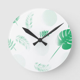 Löv av anbudsgivarens grönt på vit rund klocka