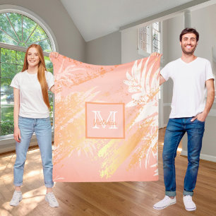 Löv av den tropiska tropiska ro-handflatan vid Kor Fleecefilt