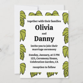 Löv av druvvin Grönt Vines Botanical Bröllop Inbjudningar