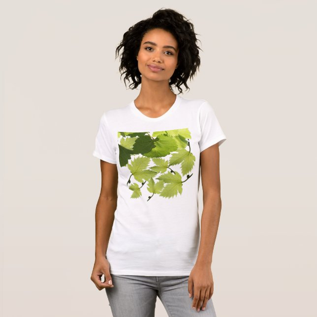 Löv av Grönt av druvvin T Shirt (Hel framsida)